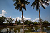 Thailand, Old Sukhothai - Wat Sa Si. Its location on a small island in the middle of the lotus flowers filled pond makes it one of the most attractive monuments of the Sukhothai Historical Park.